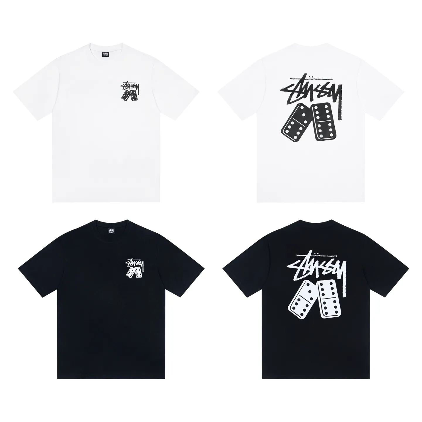🔥 087# P55 （In Stock ） Stussy T Same Style ：Black White Size：S M L XL ： 260 ：
